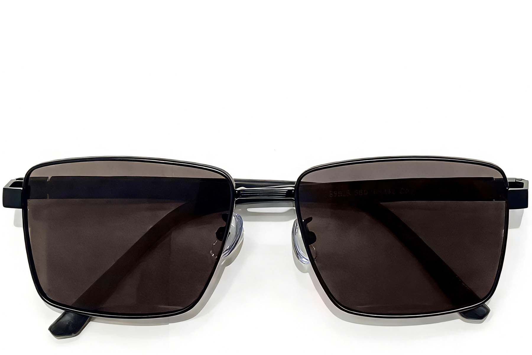 Rectangular Black Metal Sunglasses #BS0824-0279