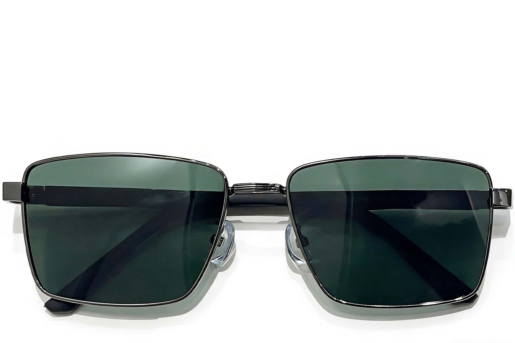 Gafas de sol rectangulares de metal gris #BS0824-0281