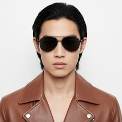 Aviator-Sonnenbrille aus schwarzem Metall #BS0824-0283