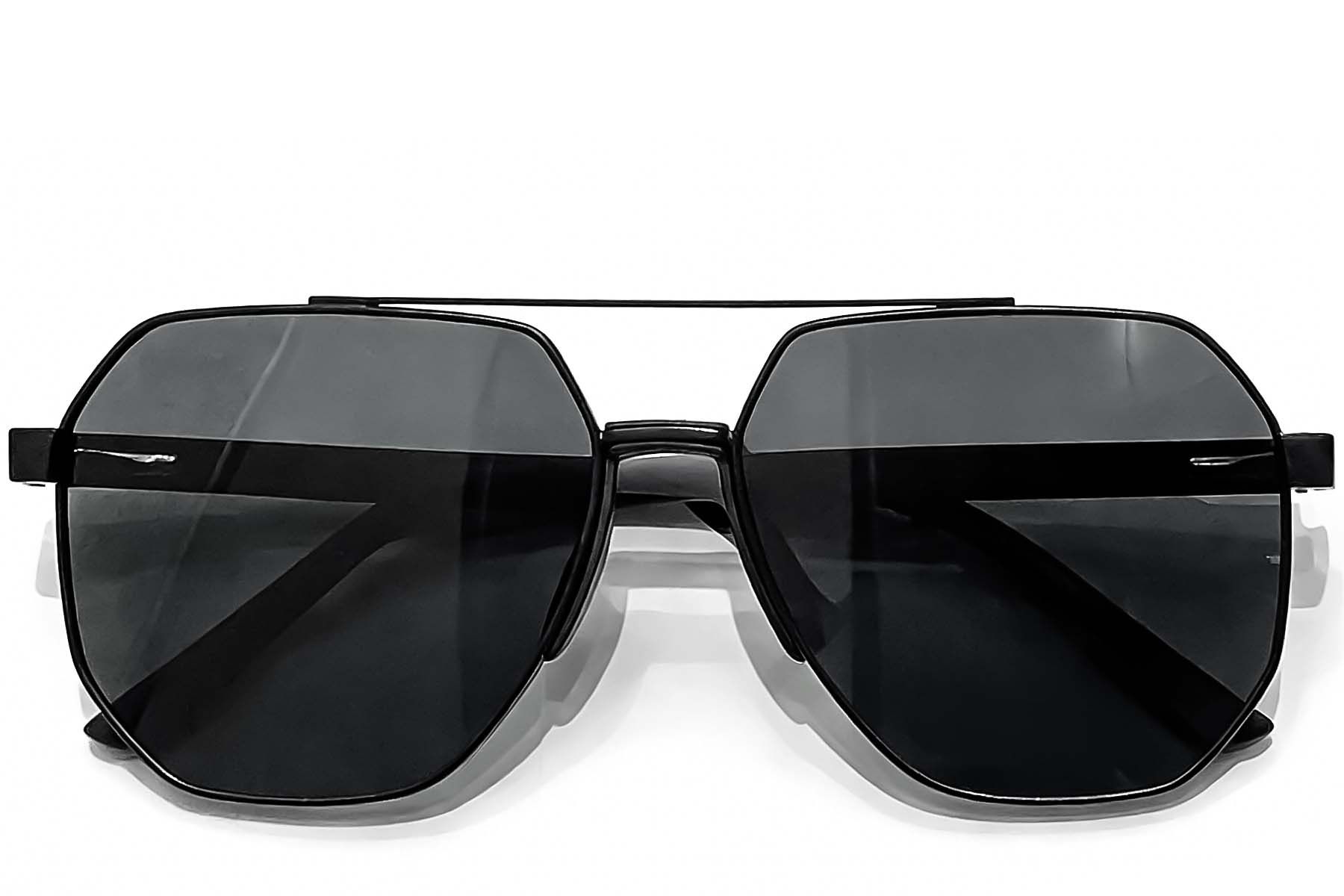 Aviator Black Metal Sunglasses #BS0824-0288