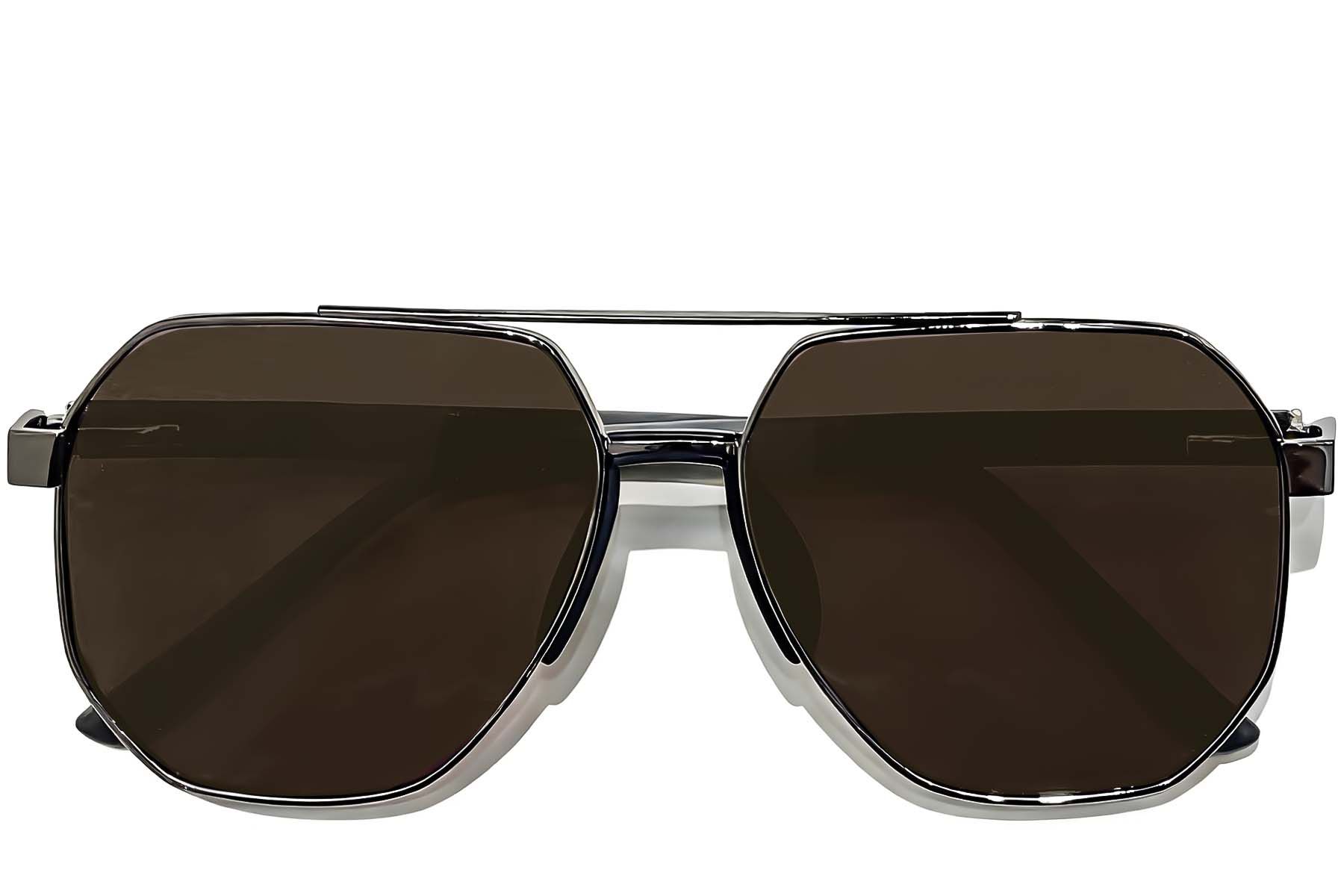 Gafas de sol de metal gris aviador #BS0824-0291