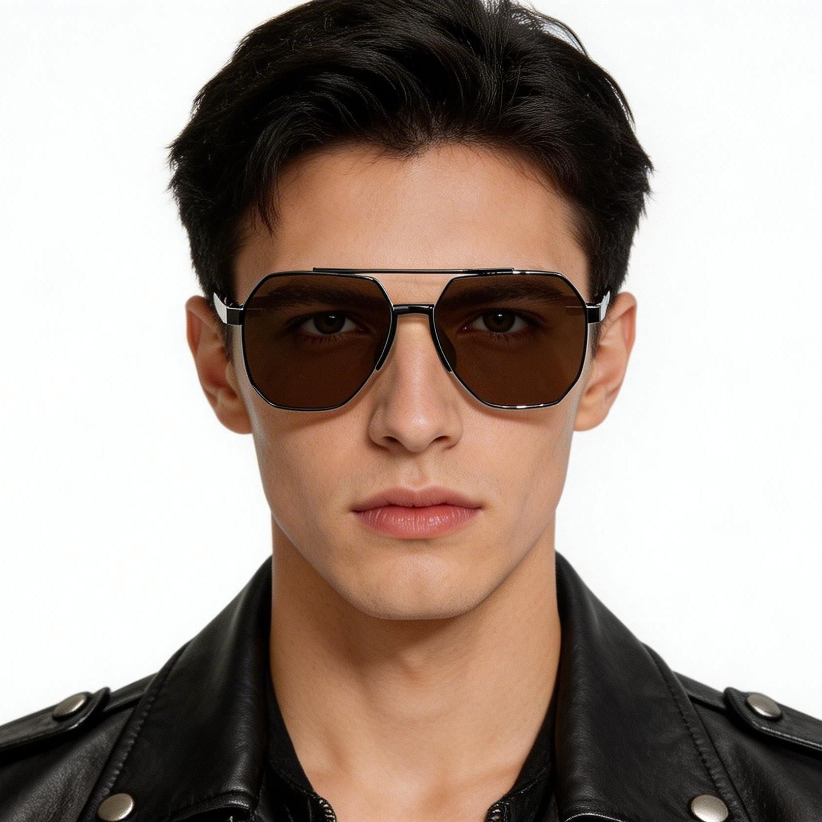 Aviator Grey Metal Sunglasses #BS0824-0291