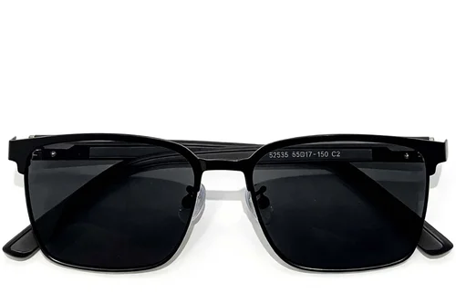 Occhiali da sole semi-senza montatura in metallo nero #BS0824-0298