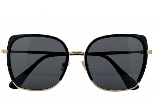 Lunettes de soleil rectangulaires noires TR90 #BS0824-0312