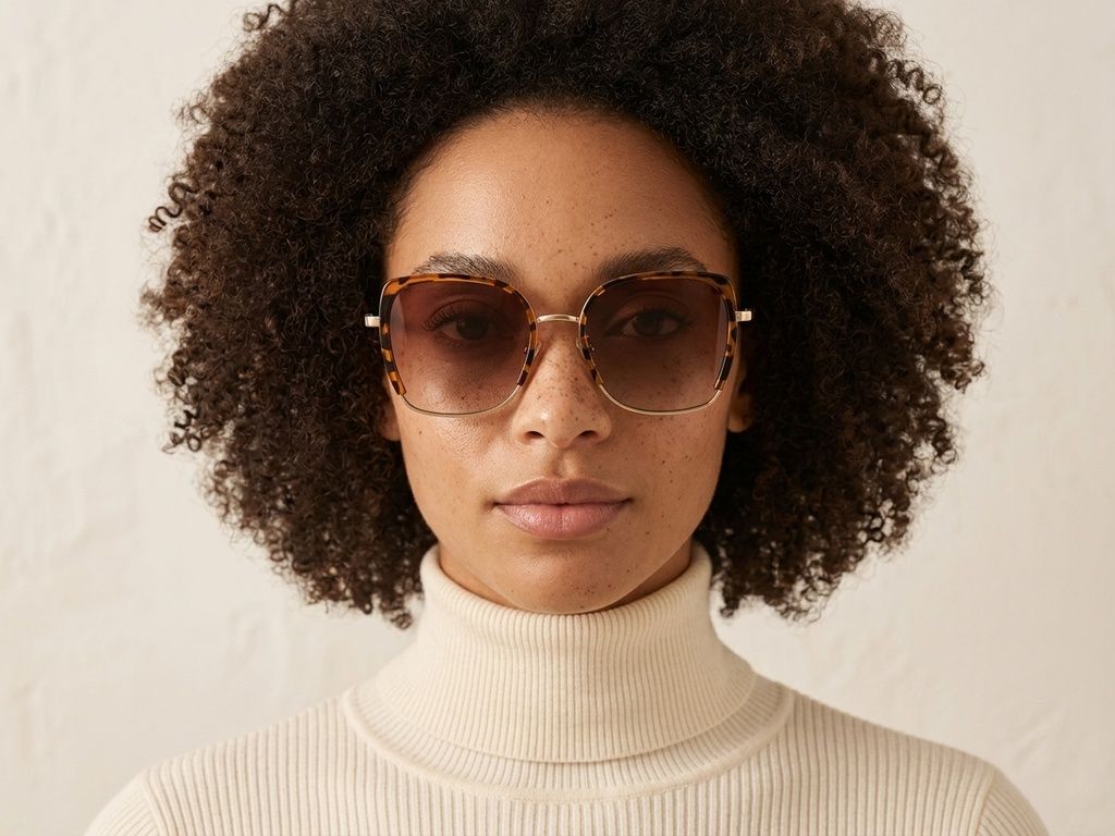 Rectangular Tortoiseshell TR90 Sunglasses #BS0824-0313