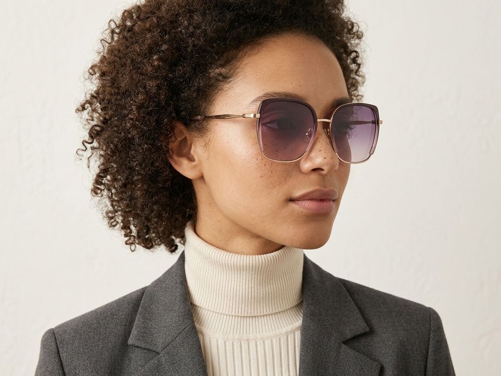 Gafas de sol rectangulares TR90 moradas #BS0824-0316