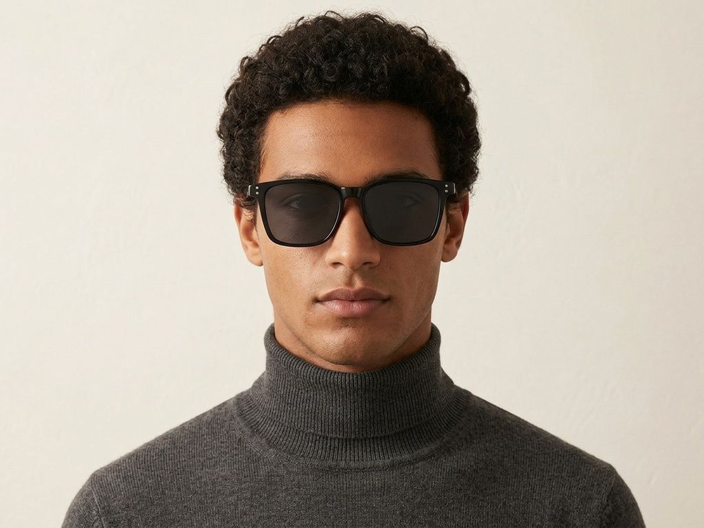 Rectangular Black TR90 Sunglasses #BS0824-0317