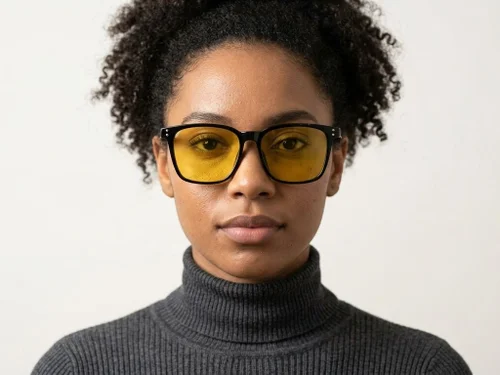 Lunettes de soleil rectangulaires noires TR90 #BS0824-0322