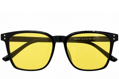 Lunettes de soleil rectangulaires noires TR90 #BS0824-0322