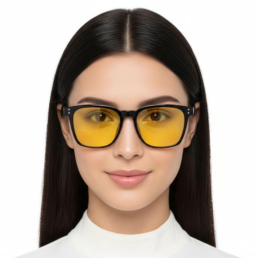 Rectangular Black TR90 Sunglasses #BS0824-0322