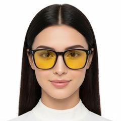 Lunettes de soleil rectangulaires noires TR90 #BS0824-0322