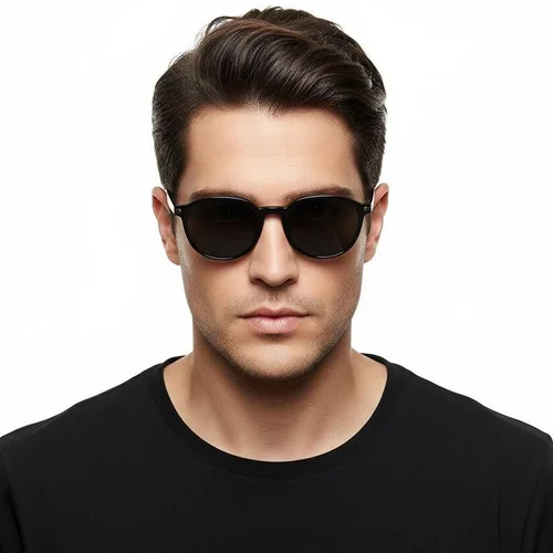 Lunettes de soleil rectangulaires noires TR90 #BS0824-0328