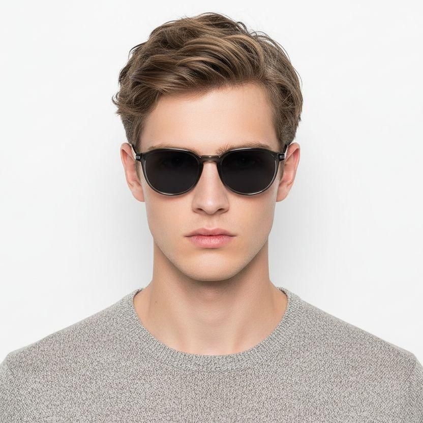 Gafas de sol rectangulares grises TR90 #BS0824-0330