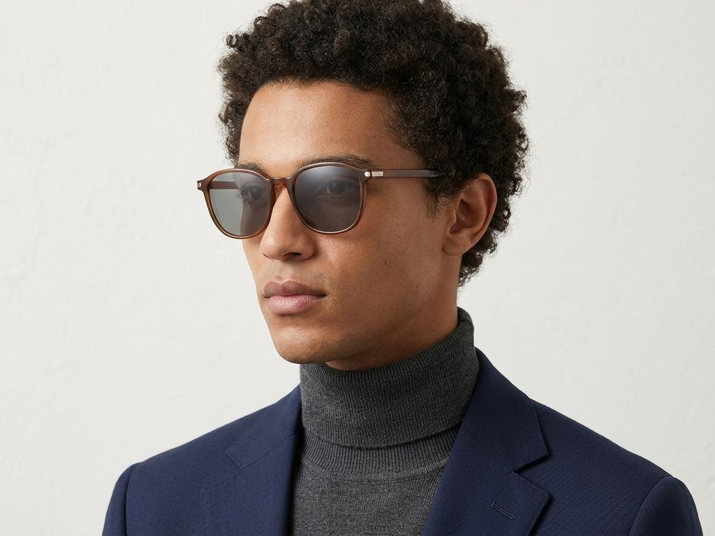 Gafas de sol rectangulares TR90 marrones #BS0824-0331