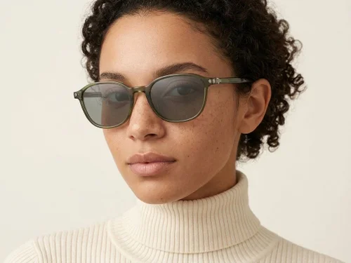 Lunettes de soleil rectangulaires vertes TR90 #BS0824-0332