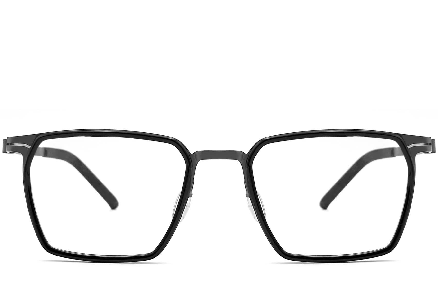 Rectangular Black Titanium Glasses #BS1013-0006