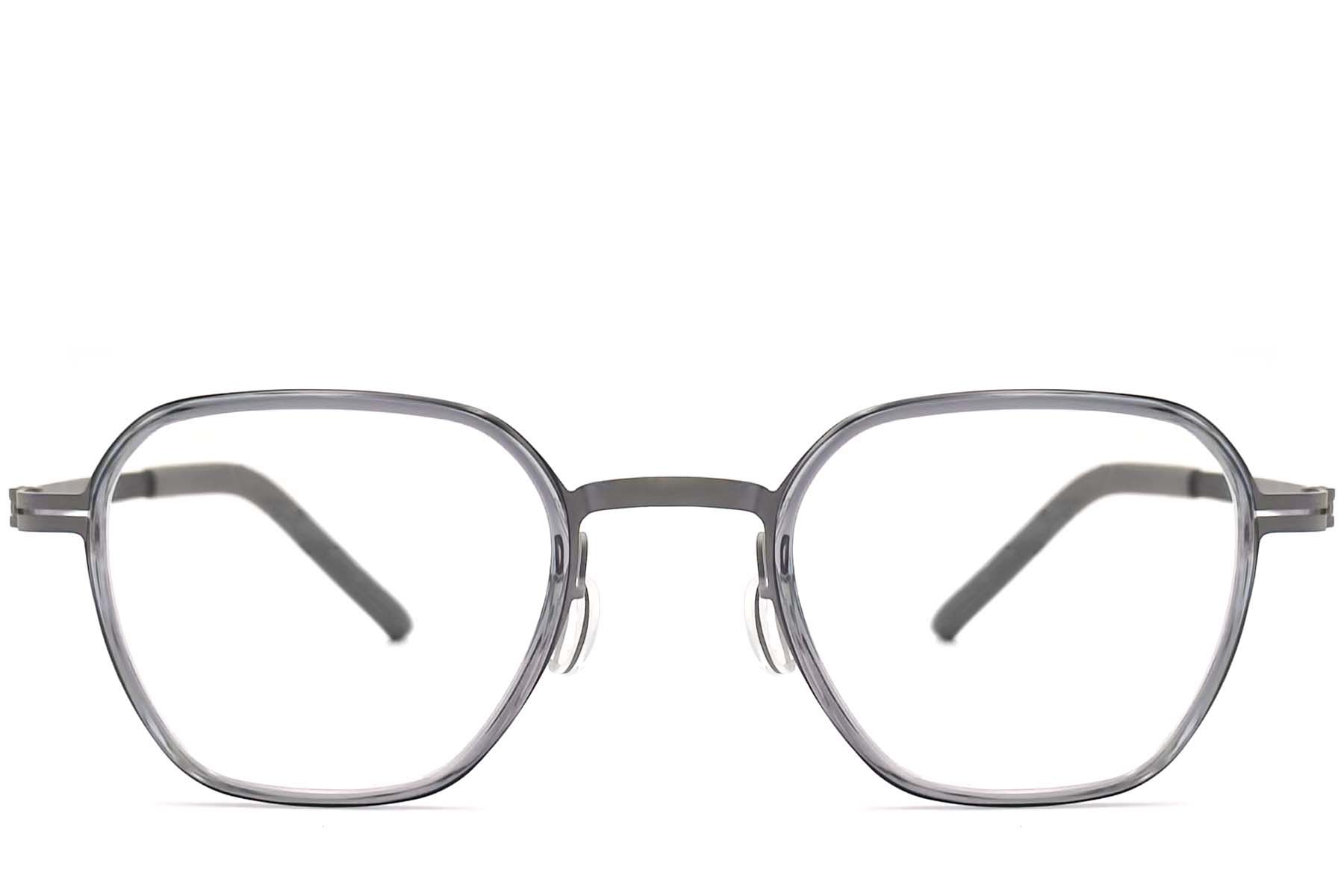 Gafas geométricas de titanio gris #BS1013-0008