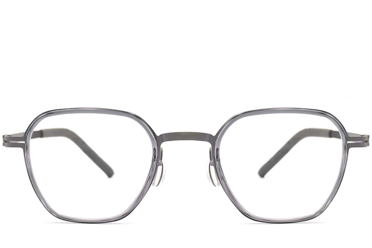 Geometric Grey Titanium Glasses #BS1013-0008