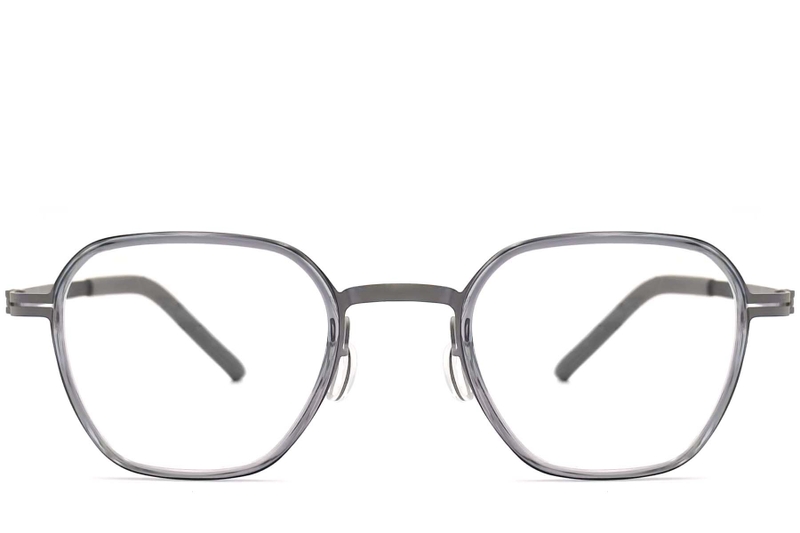 Gafas geométricas de titanio gris #BS1013-0008