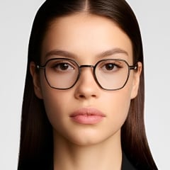 Gafas geométricas de titanio negro #BS1013-0009