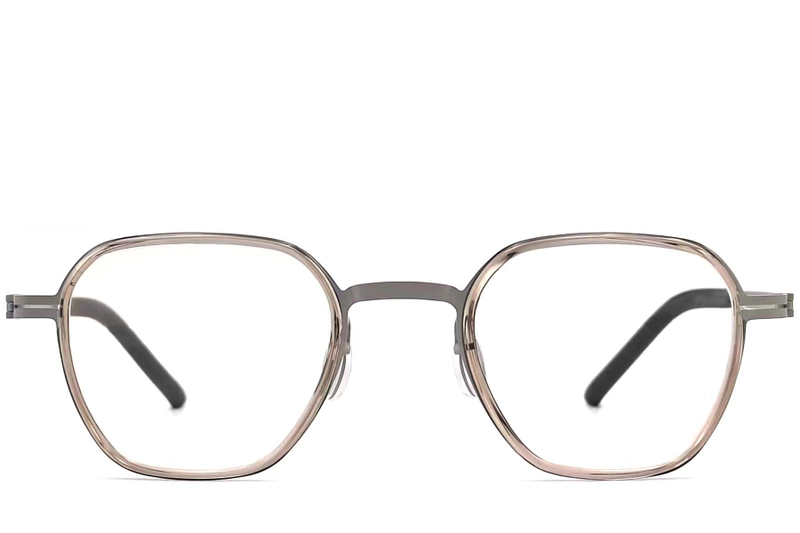 Geometric Brown Titanium Glasses #BS1013-0010