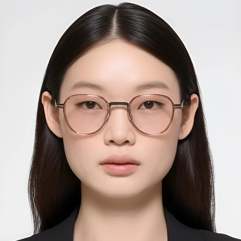 Geometric Brown Titanium Glasses #BS1013-0010