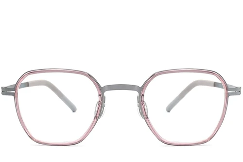 Geometric Pink Titanium Glasses #BS1013-0011