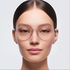 Gafas geométricas de titanio rosa #BS1013-0011