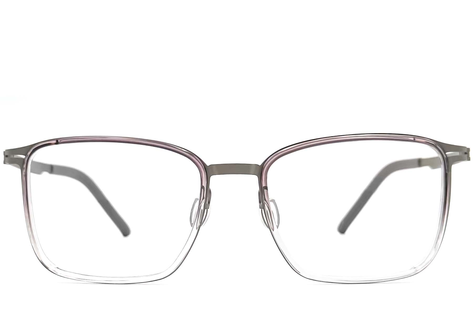Rectangular Purple Titanium Glasses #BS1013-0012