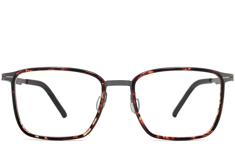 Rectangular Tortoiseshell Titanium Glasses #BS1013-0015