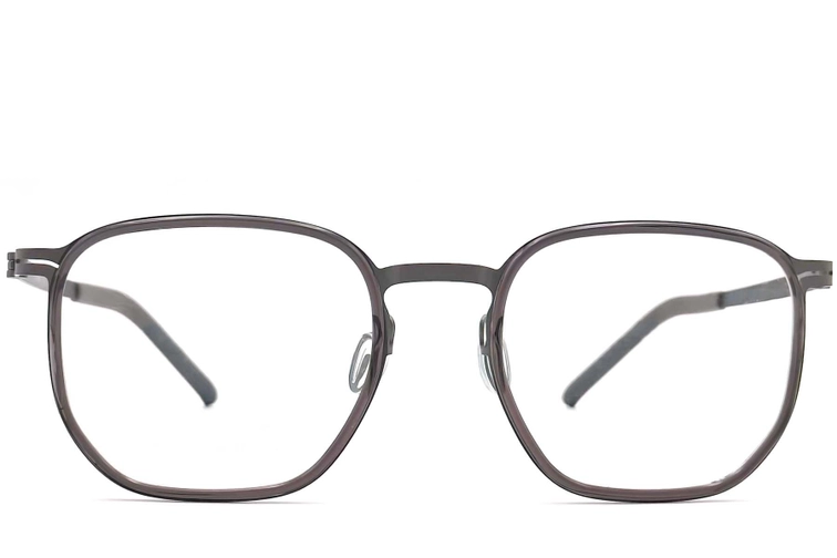 Gafas geométricas de titanio gris #BS1013-0016
