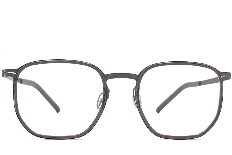 Gafas geométricas de titanio gris #BS1013-0016