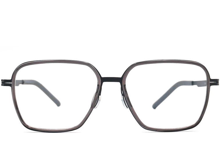 Gafas rectangulares de titanio gris #BS1013-0020