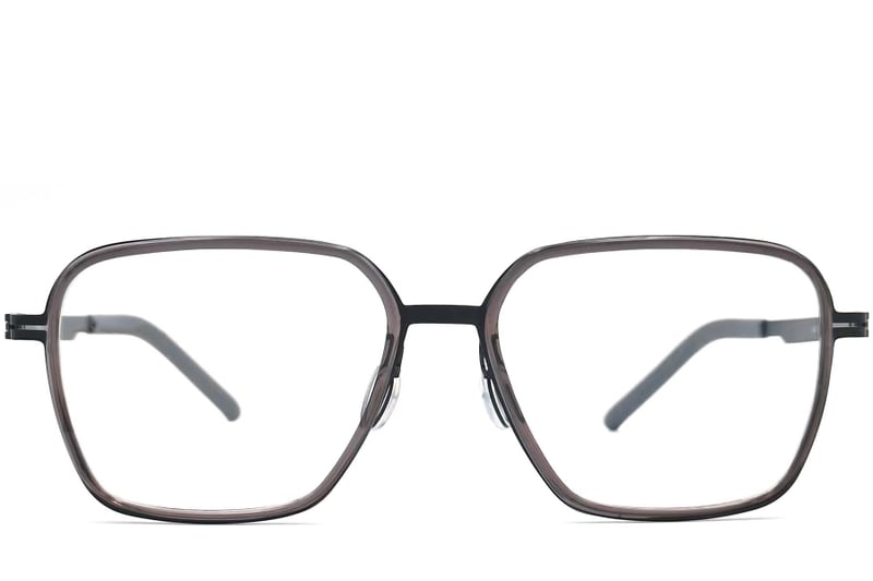 Gafas rectangulares de titanio gris #BS1013-0020