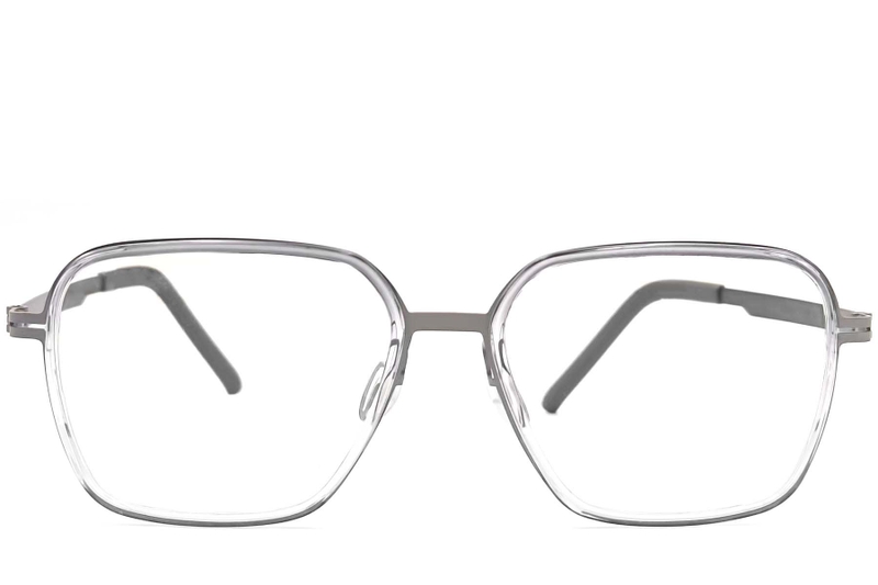 Gafas rectangulares de titanio gris #BS1013-0021