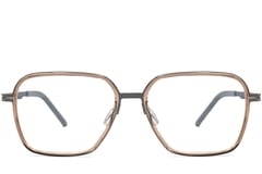 Gafas rectangulares de titanio marrón #BS1013-0023