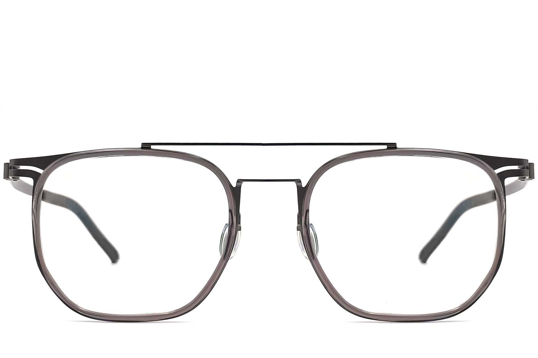 Gafas de titanio gris aviador #BS1013-0024