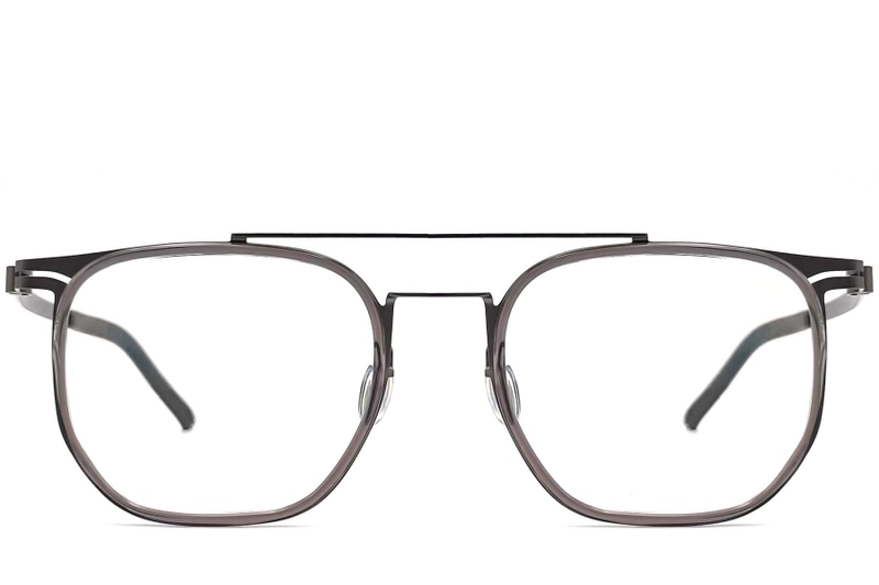 Gafas de titanio gris aviador #BS1013-0024