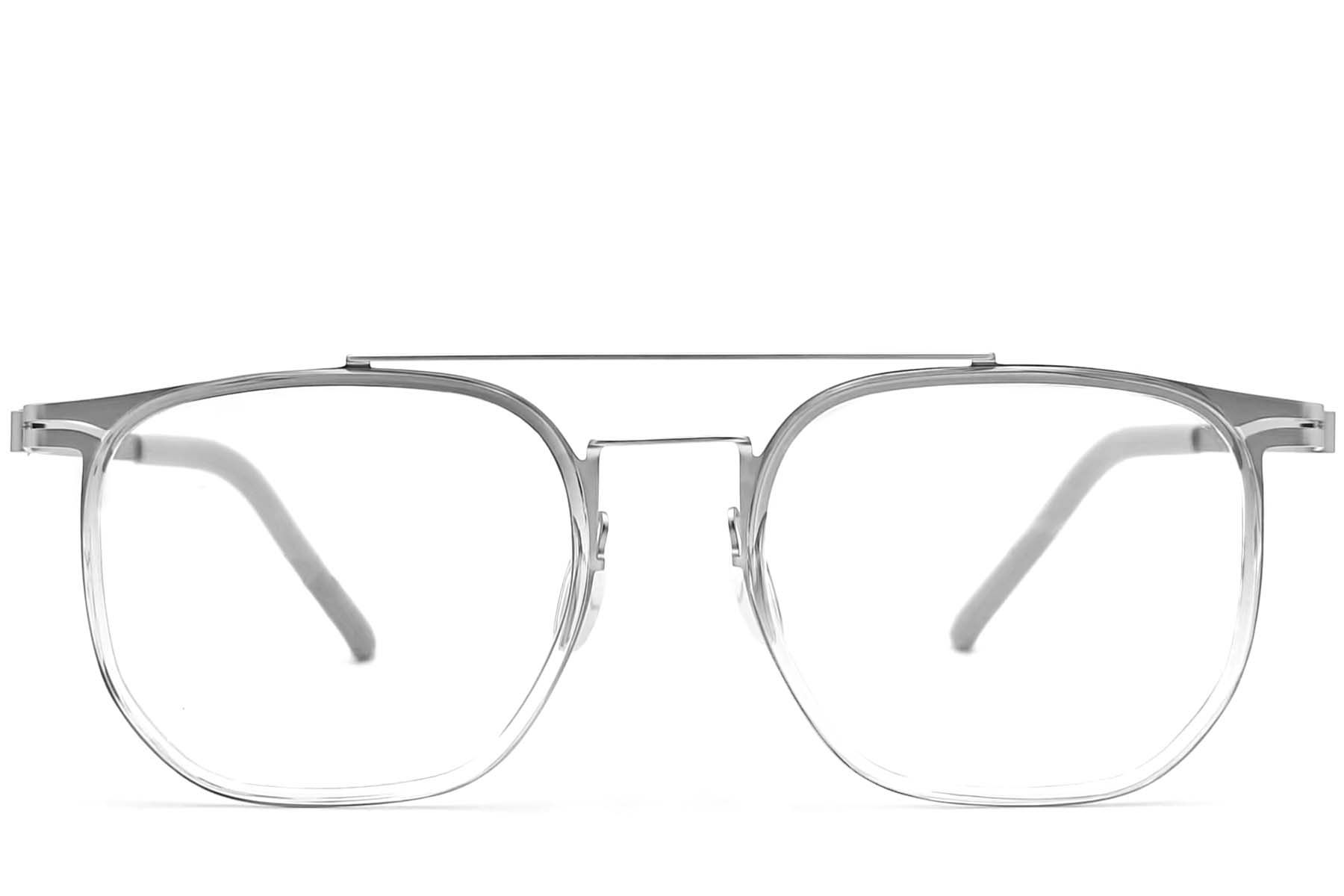 Gafas de aviador de titanio plateado #BS1013-0025