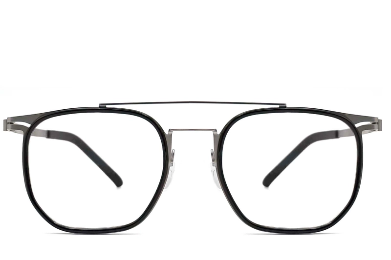Gafas de aviador de titanio negro #BS1013-0026