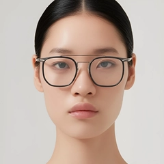 Gafas de aviador de titanio negro #BS1013-0026