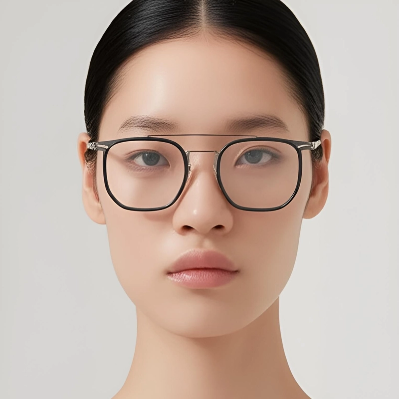 Gafas de aviador de titanio negro #BS1013-0026