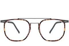 Gafas de aviador de titanio con montura carey # BS1013-0027