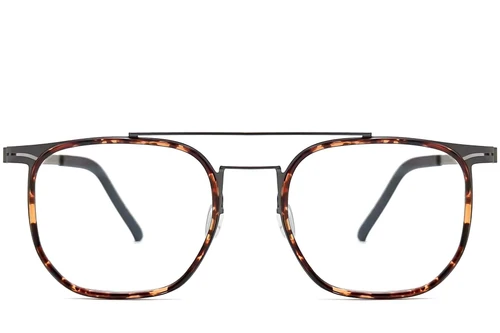 Lunettes aviateur en titane écaille de tortue #BS1013-0027