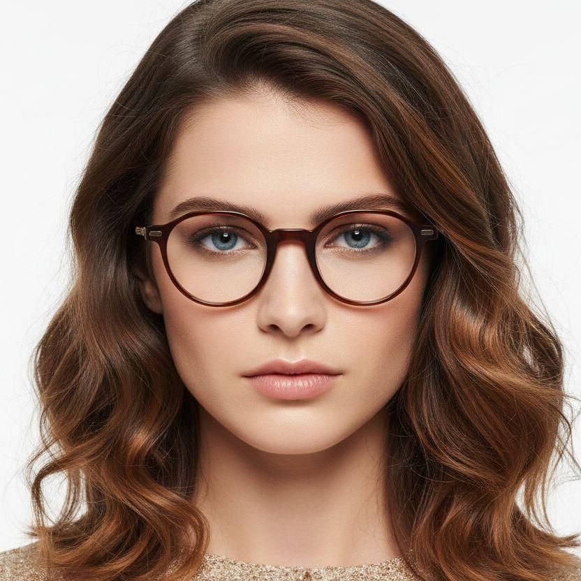 Gafas ovaladas TR90 marrones #BS1025-0016