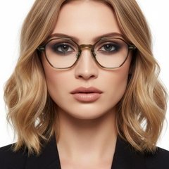 Gafas geométricas TR90 verdes #BS1025-0023