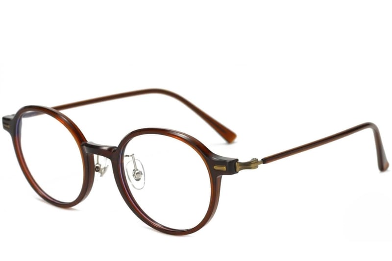 Round Brown TR90 Glasses #BS1025-0028