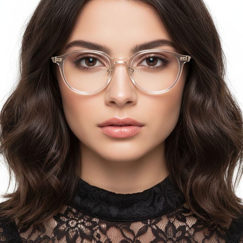 Lunettes ovales transparentes TR90 #BS1025-0038