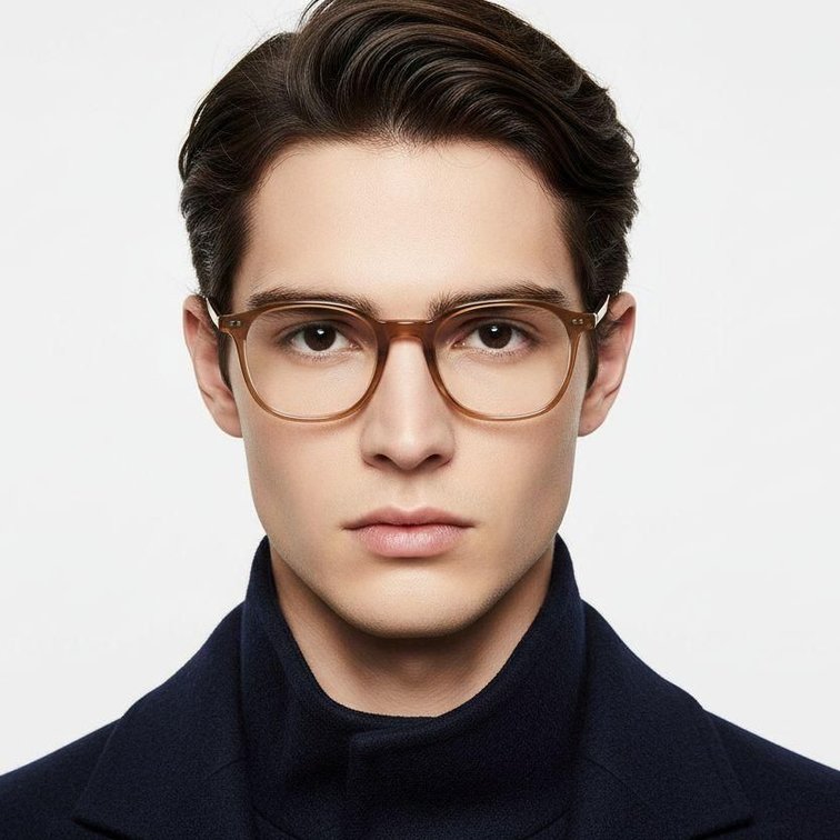 Lunettes rectangulaires marron TR90 #BS1025-0048
