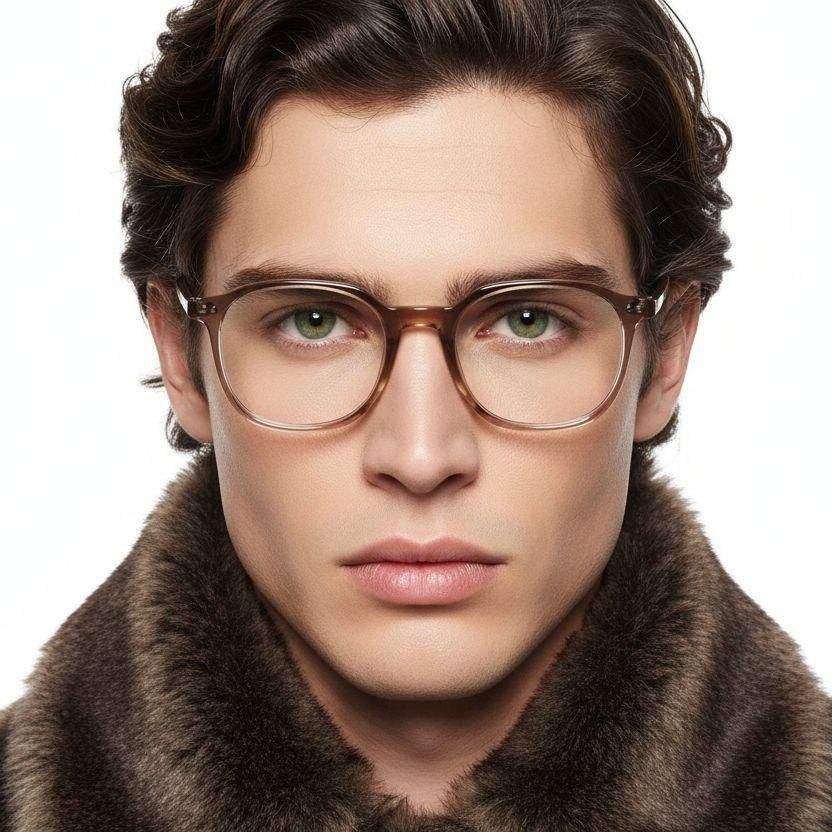 Gafas rectangulares TR90 marrones #BS1025-0051